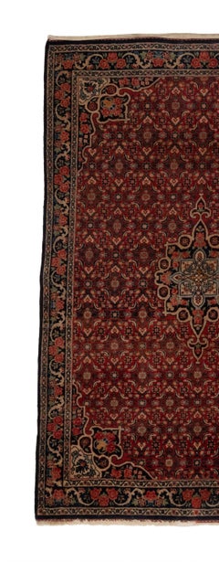 Antique Oriental Rug with floral design on ivory field circa 1880's