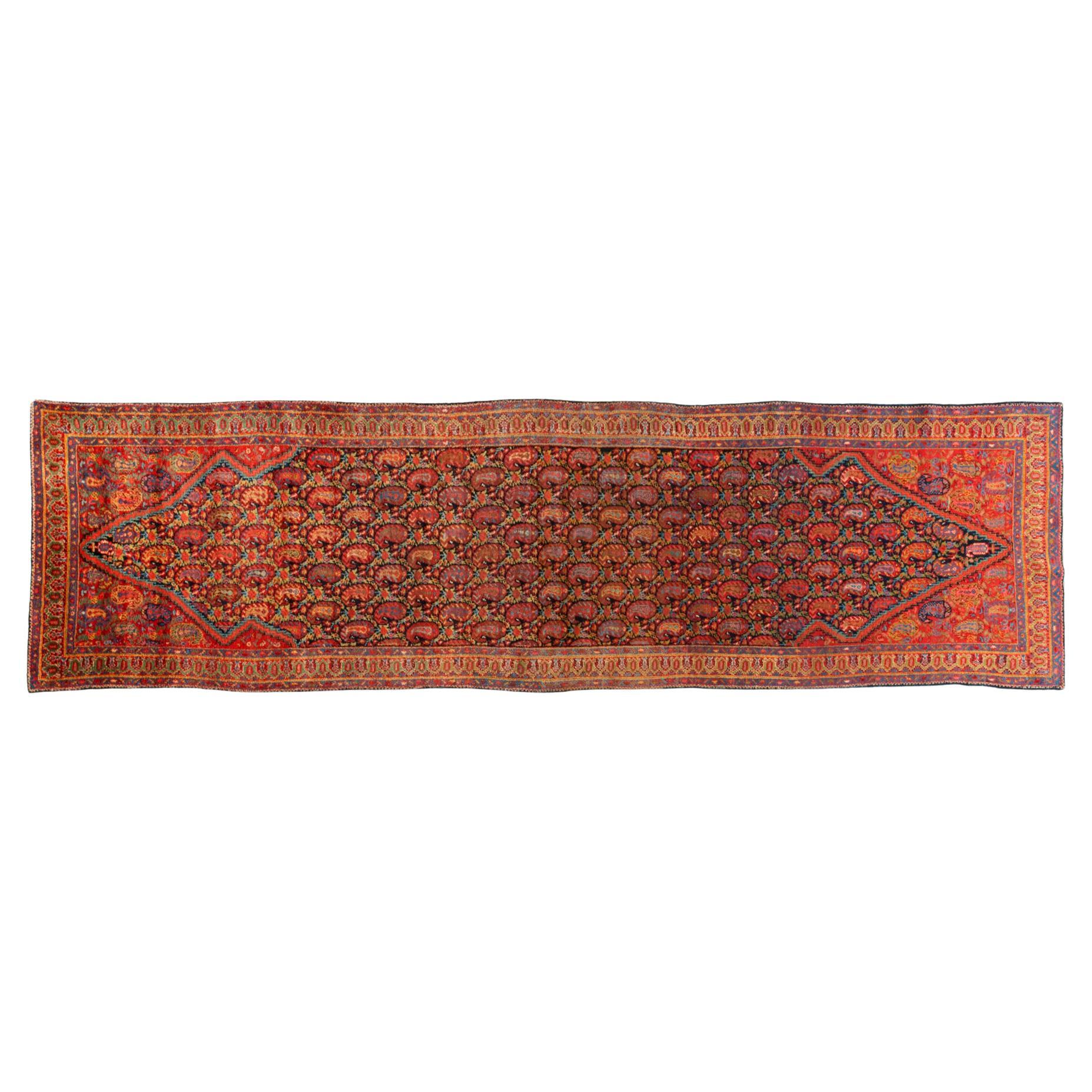 Antique Oriental Runner with Paisley Design For Sale