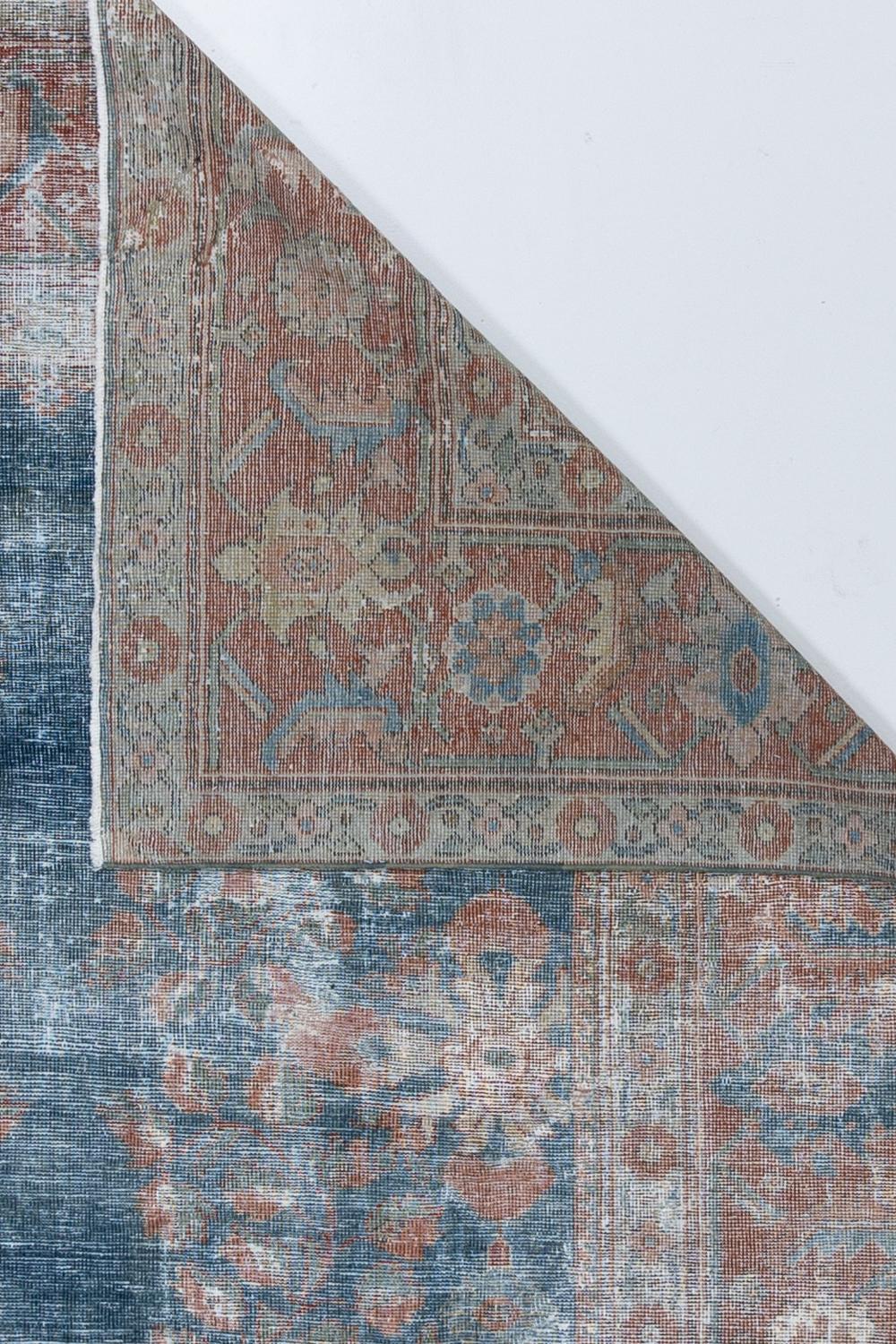 Room Size Distressed Persian Sarouk Rug For Sale 2
