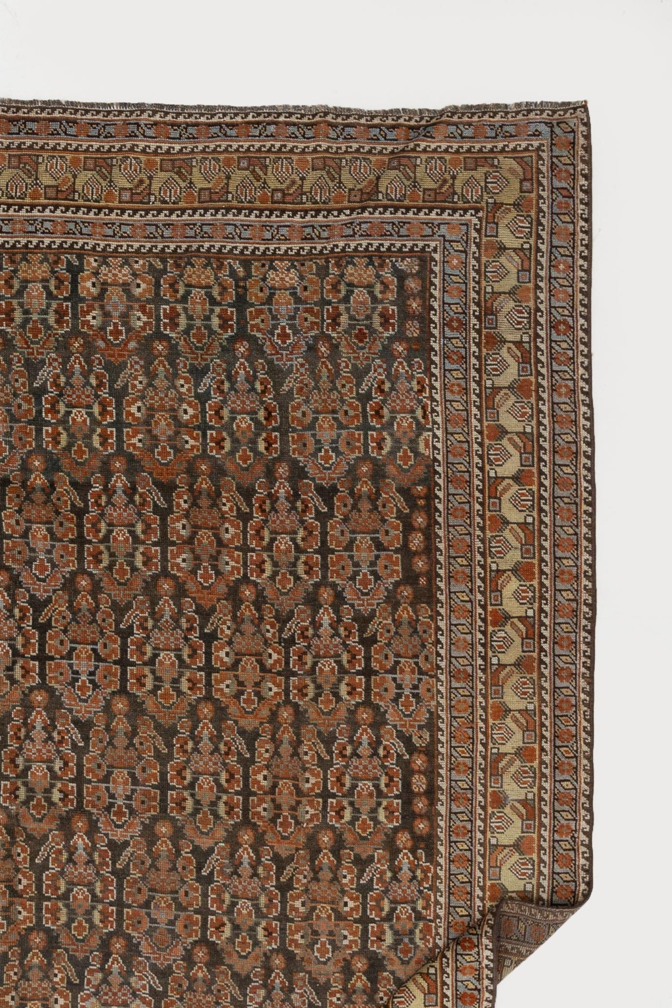 Hand-Woven  Antique Oriental Shiraz Gallery Rug For Sale