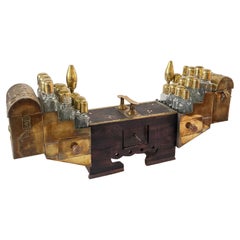 Antique Oriental Shoe Polish Set from Turkey, Brass Shoe Shine Box