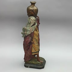 Antique Orientalist Persian Poly Chrome Chalk-Ware Sculpture, circa 1890