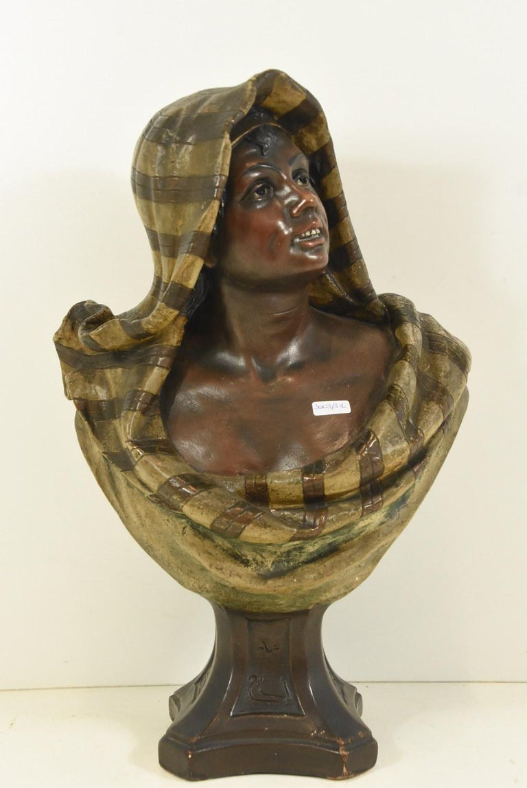 European Antique Orientalist Plaster Bust of a Man, circa 1900-1930 For Sale