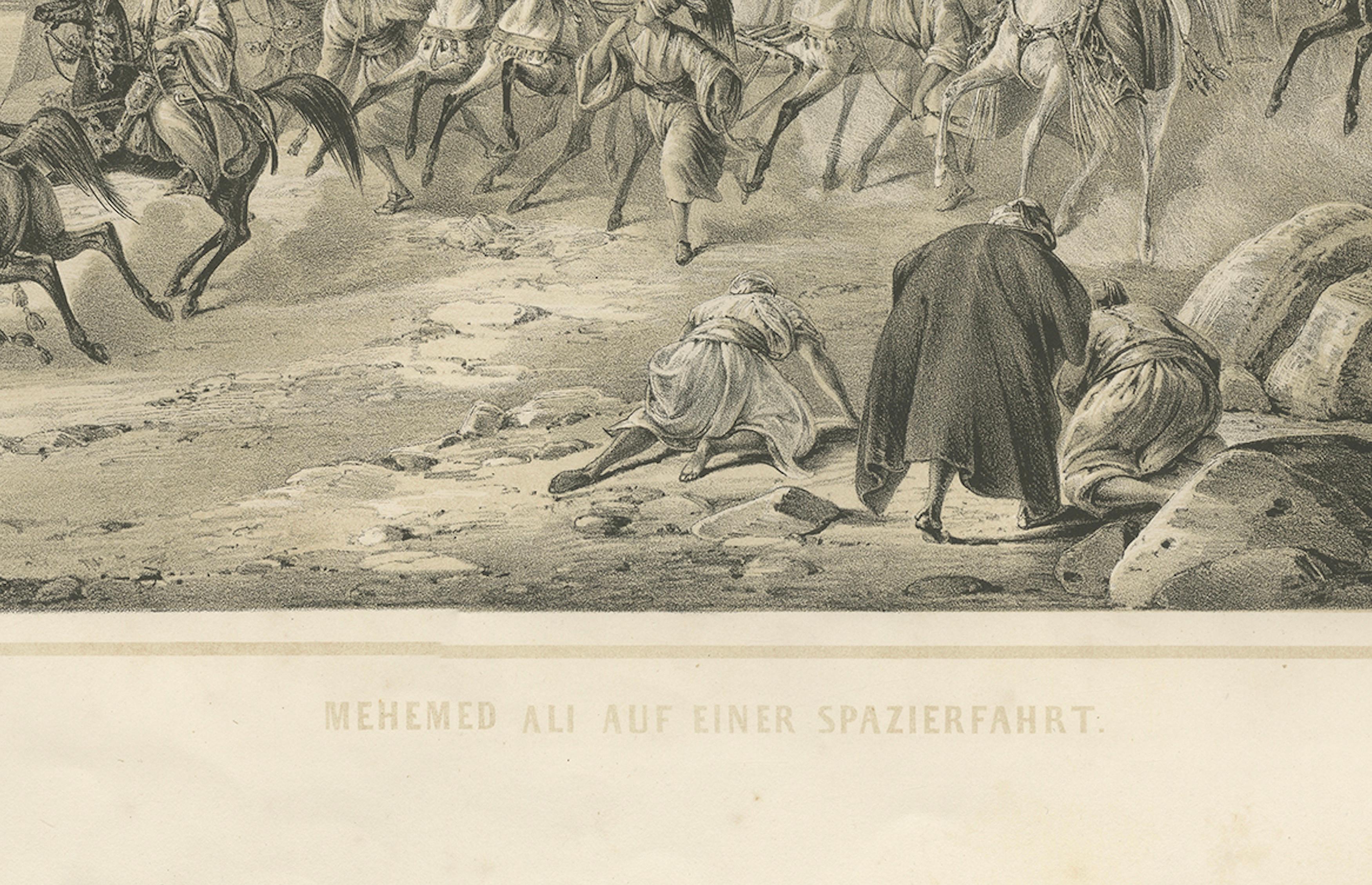 Antike orientalische Prozession von Mehmed Ali Pascha auf dem Nil, Ägypten, 1846 im Angebot 2