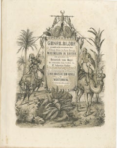 Antique Orientalist Title Page Maximilian in Bavaria Expedition, 1846