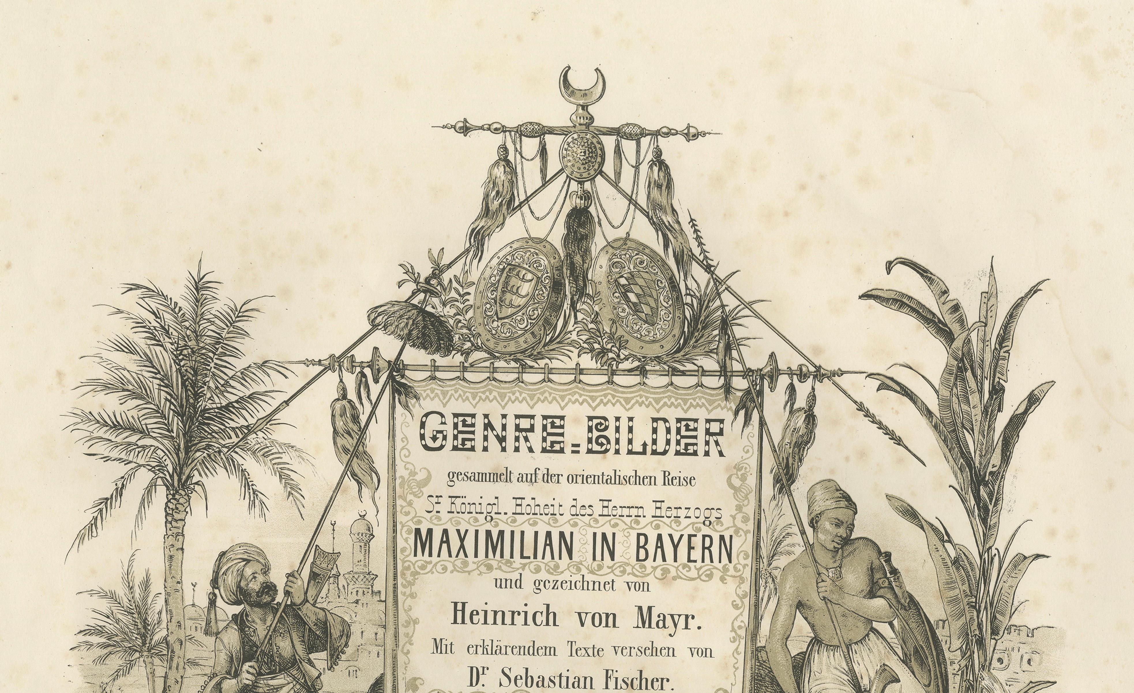 Antikes orientalisches Titelblatt Maximilian in Bayern Expedition, 1846 (Papier) im Angebot