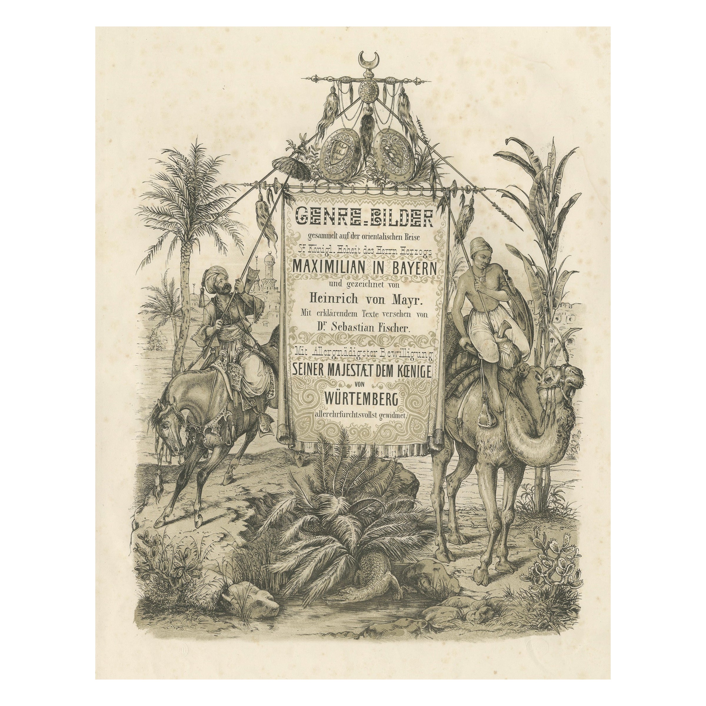 Antikes orientalisches Titelblatt Maximilian in Bayern Expedition, 1846 im Angebot