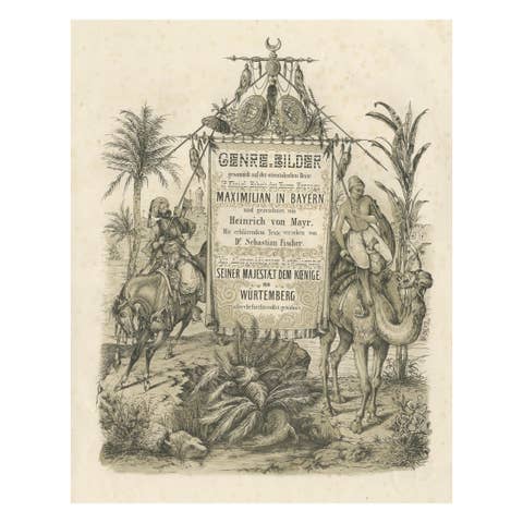 Antique Orientalist Title Page Maximilian in Bavaria Expedition, 1846