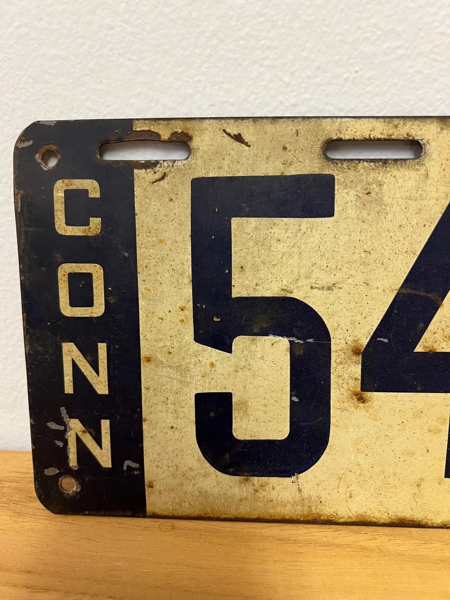 American Antique Original 1917 Connecticut Automobile License Plate For Sale