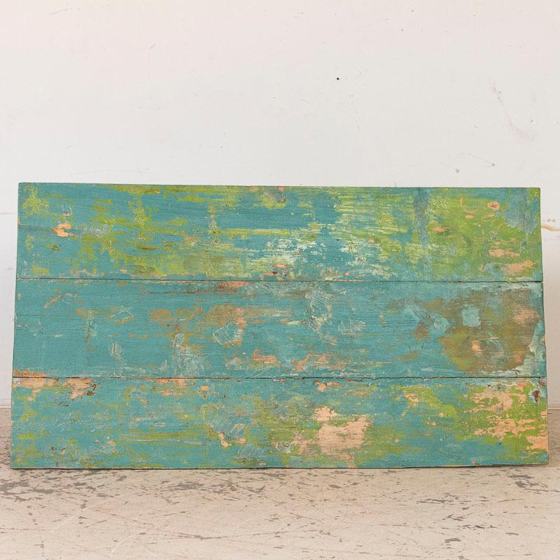 Antique Original Blue/Green Painted Farm Table 1