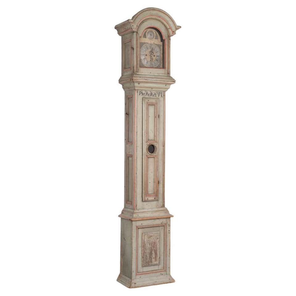 Antique Blue Painted Swedish Mora Grandfather Clock, circa 1820-1840 at ...