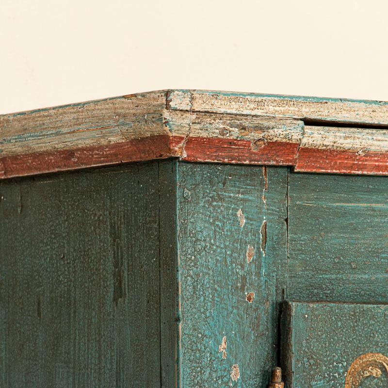 Antique Original Blue Painted Sideboard Cabinet from Sweden 4