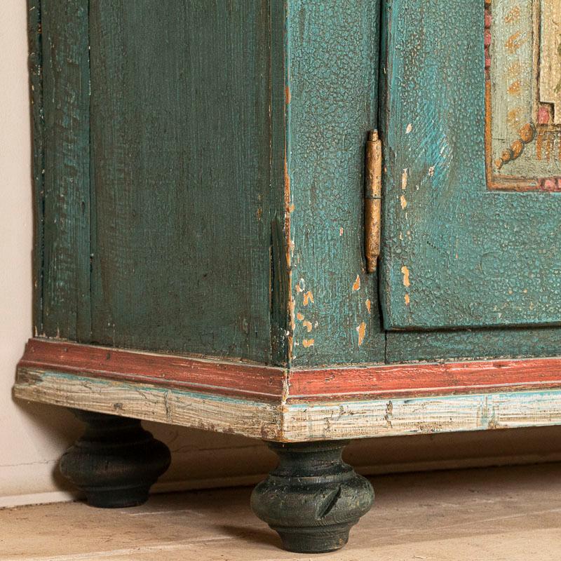 Antique Original Blue Painted Sideboard Cabinet from Sweden 5