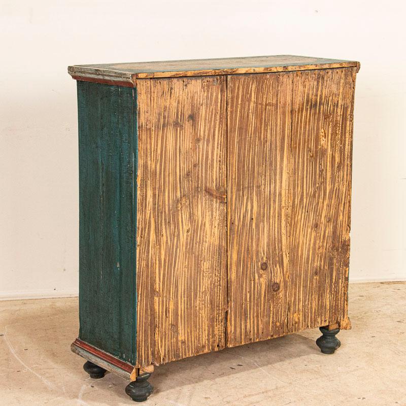 Antique Original Blue Painted Sideboard Cabinet from Sweden In Good Condition In Round Top, TX