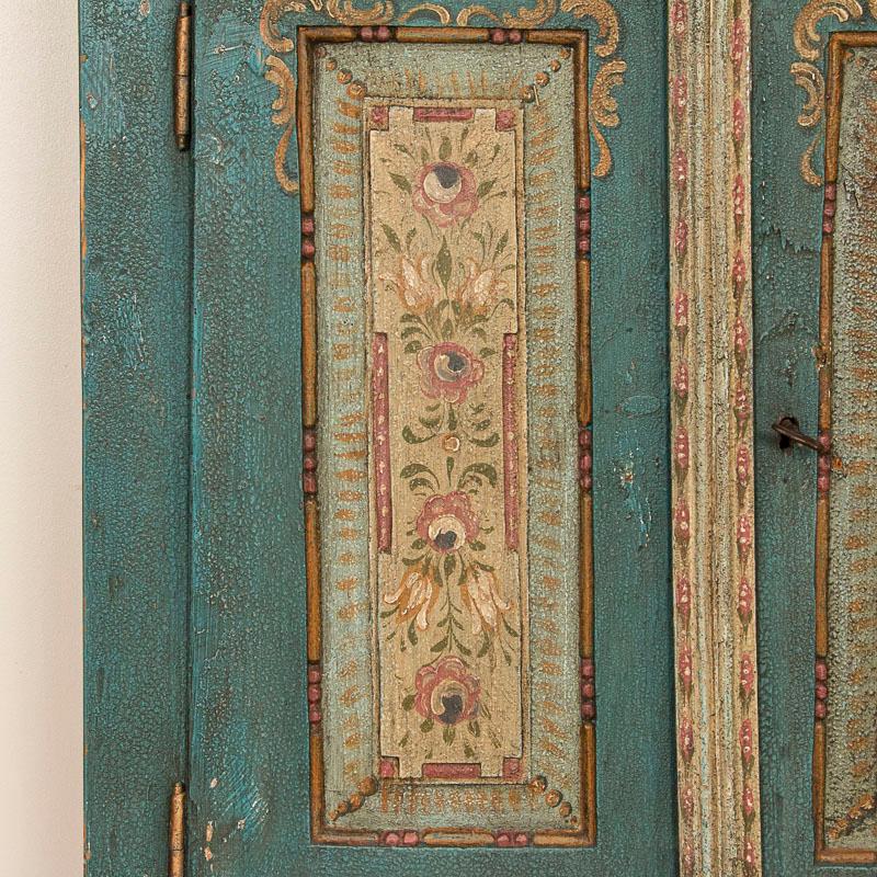 Antique Original Blue Painted Sideboard Cabinet from Sweden 3