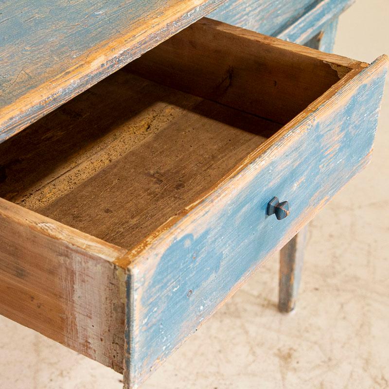 Wood Antique Original Blue Painted Swedish Farm Table