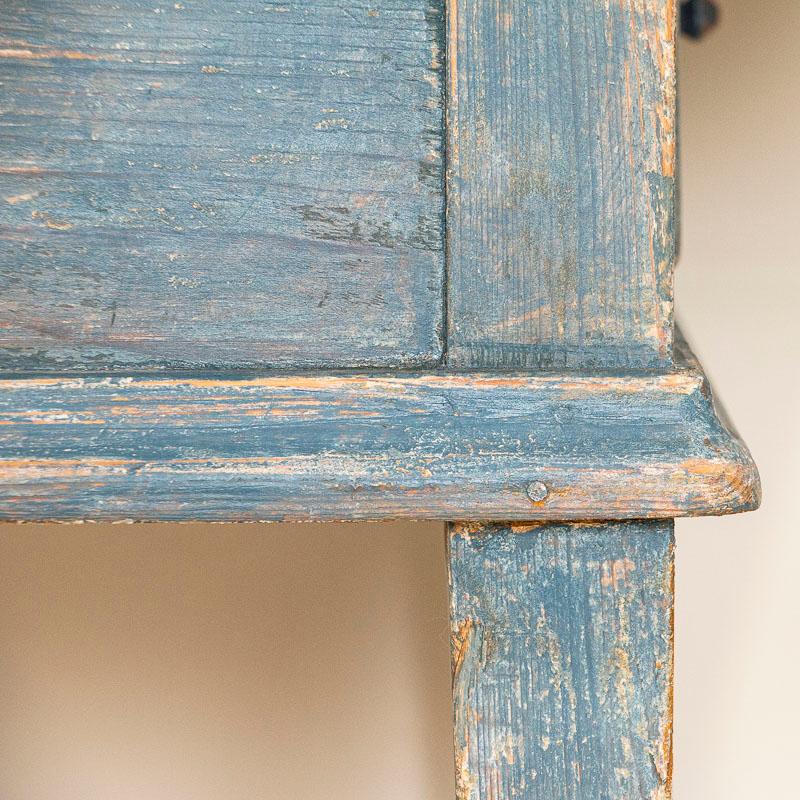 Antique Original Blue Painted Swedish Farm Table 3