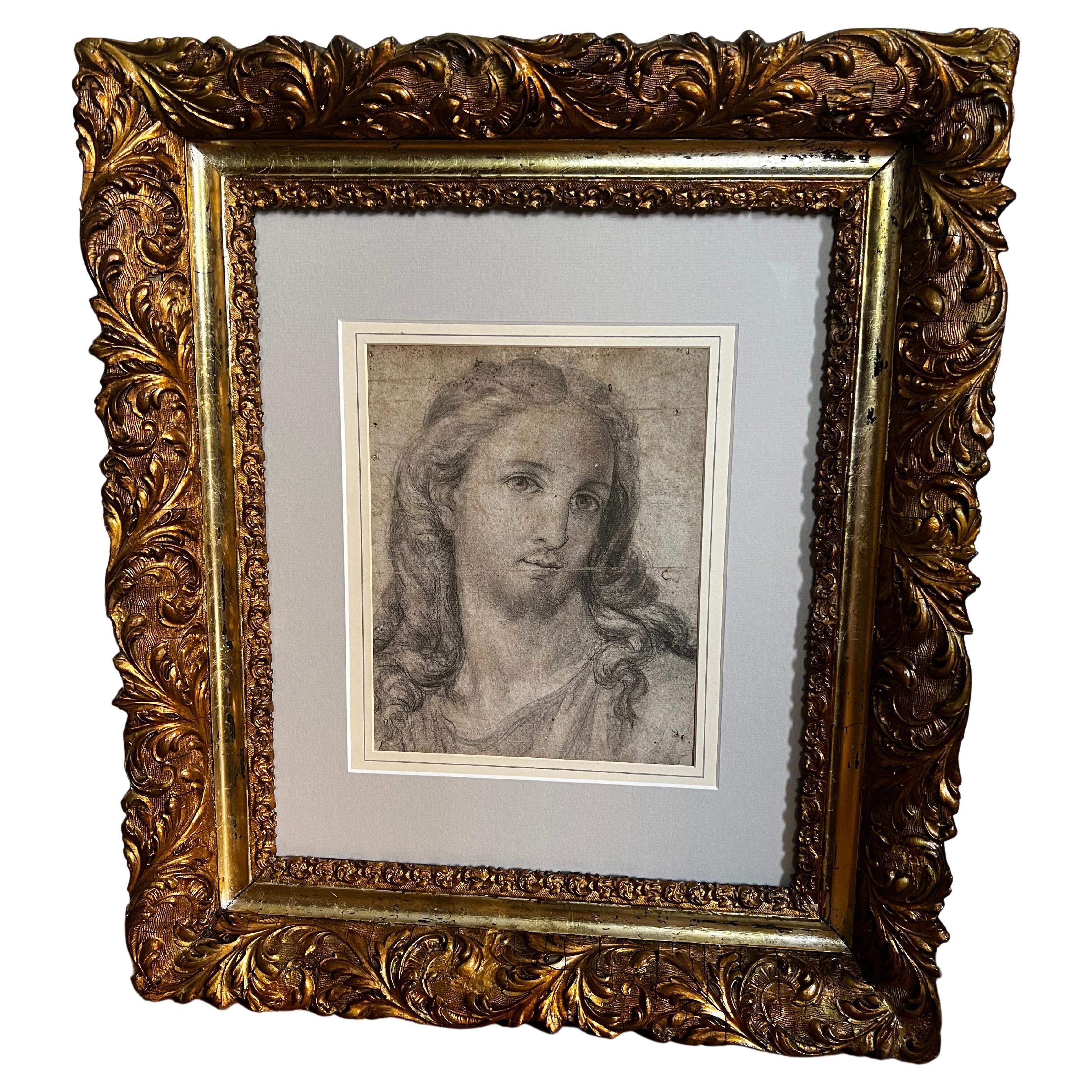 Antique original Camillo Procaccini Image Drawing of Jesus Christ 16th Century For Sale