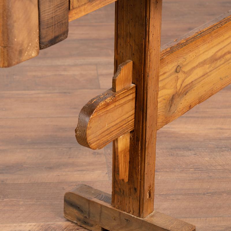 Antique Original Carpenter's Workbench Narrow Rustic Console Table 1