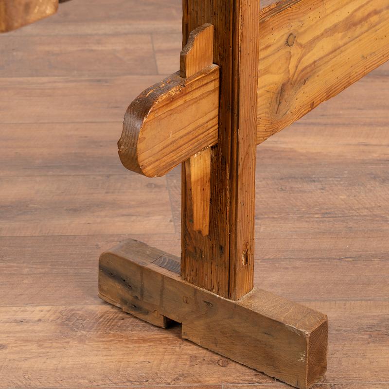 Antique Original Carpenter's Workbench Narrow Rustic Console Table 2