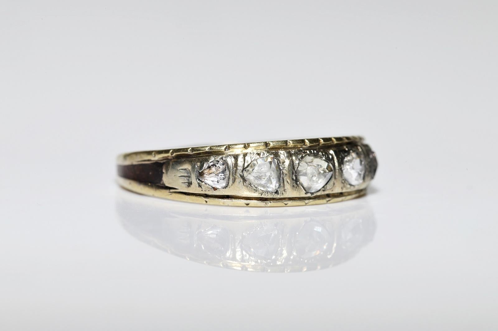 Antique Original Circa 1900s 18k Gold Natural Rose Cut Diamond Band ...