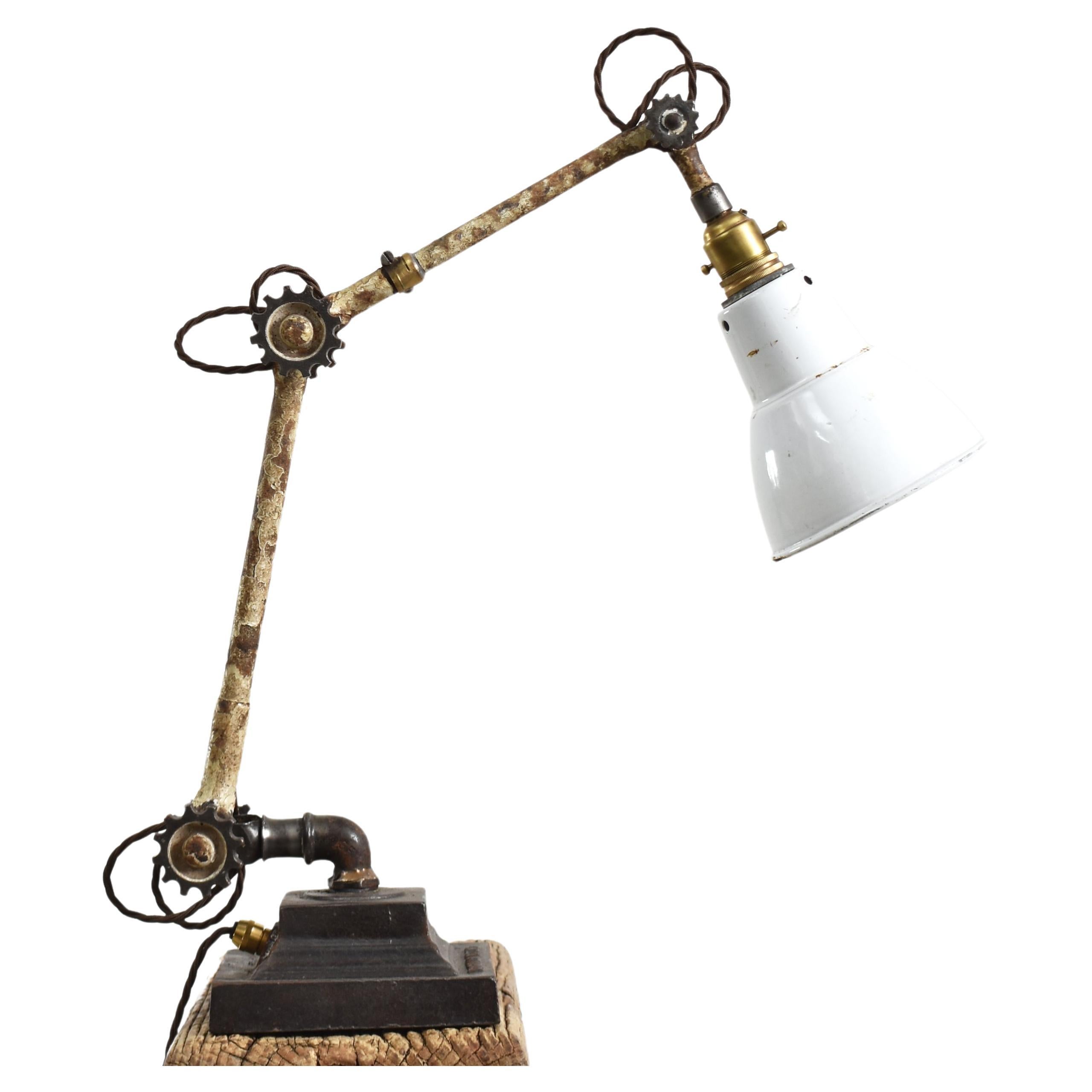 Antike Original Cog Industrial Dugdills-Schreibtischlampe, 1930er Jahre