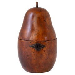 Antique Original Continental Novelty Pear Fruit Tea Caddy