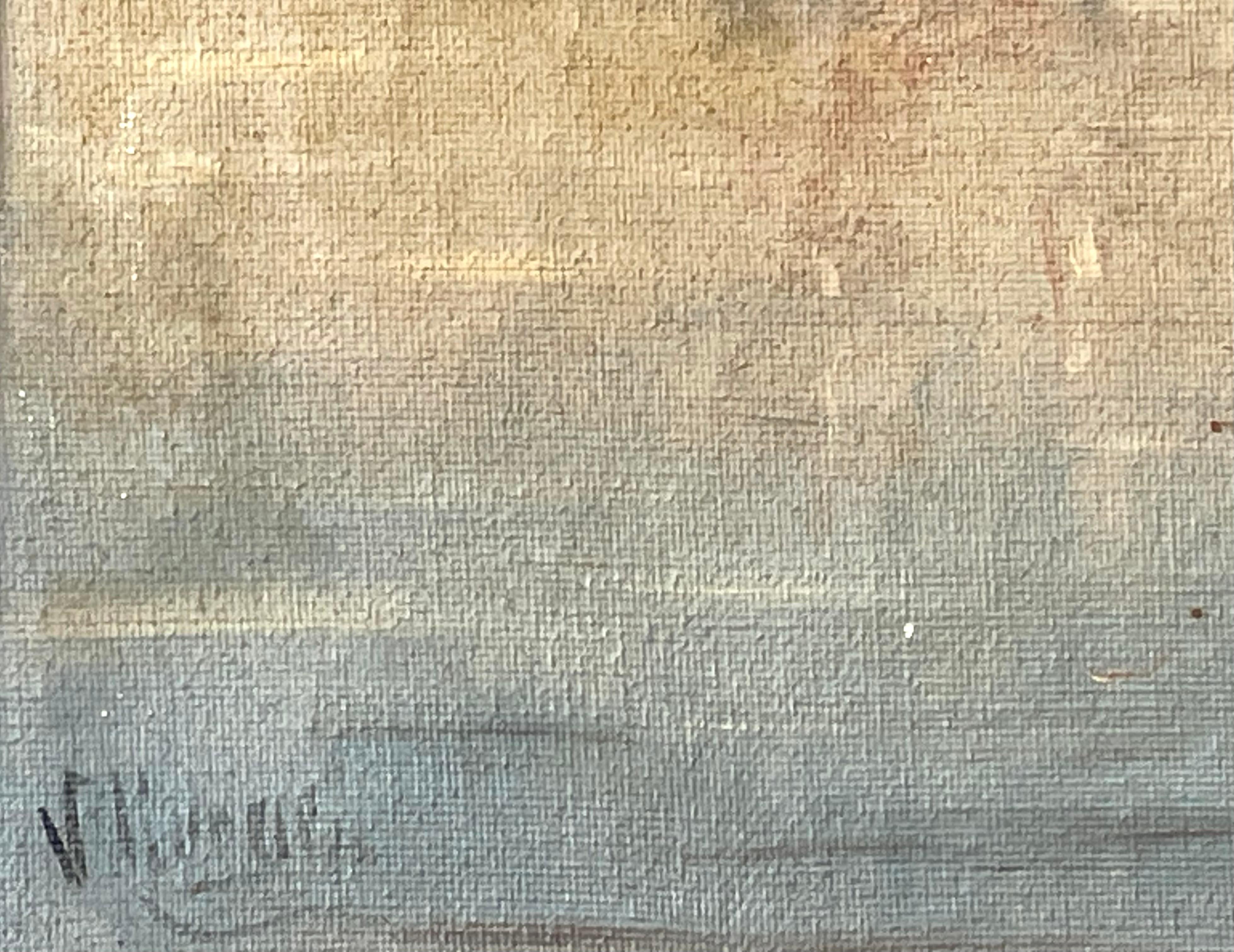 Antique original early 20th century maritime oil painting from Denmark In Good Condition For Sale In Ebberup, DK