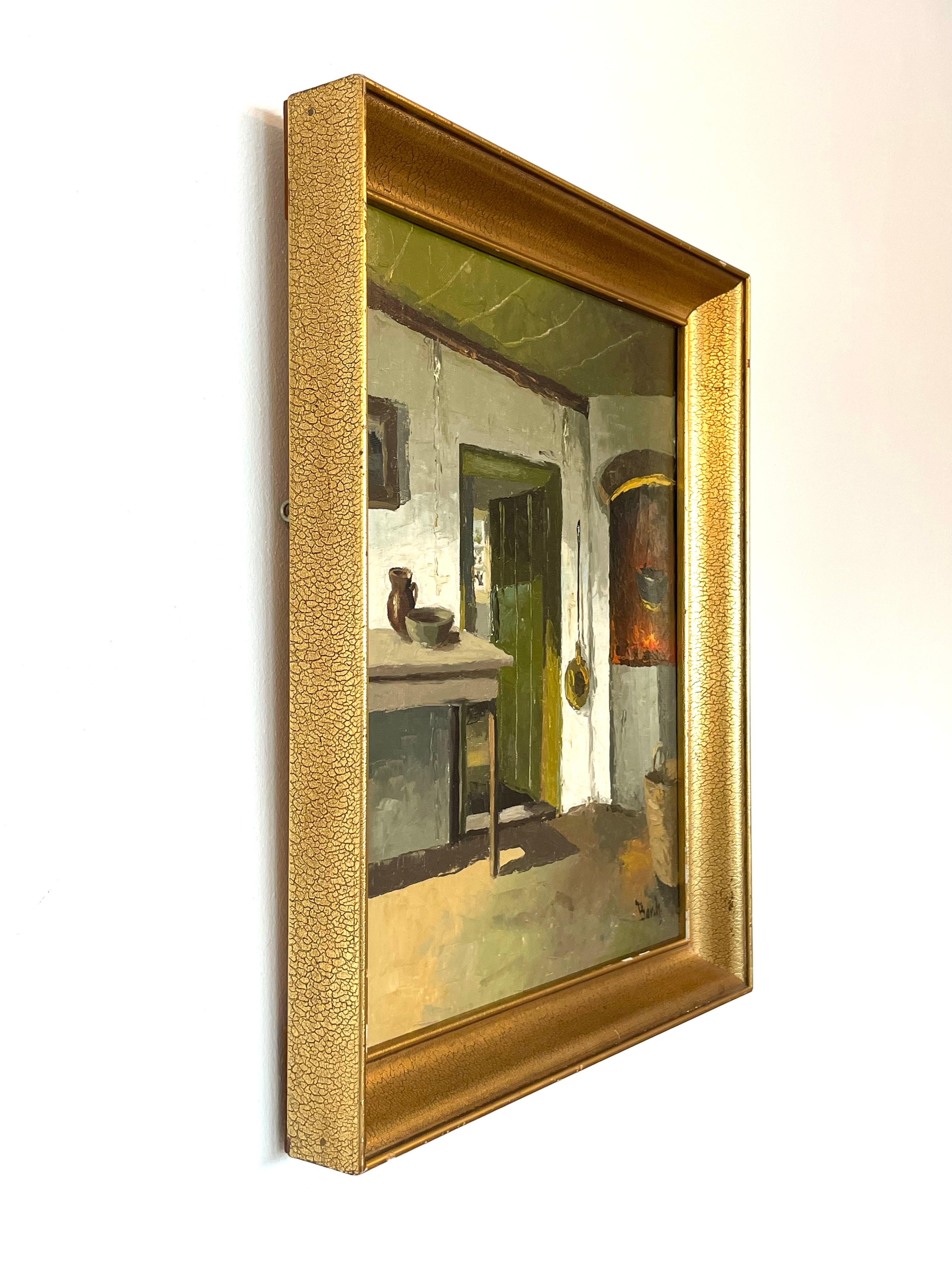 Peinture d'intérieur ancienne originale du début du 20e siècle de O. V. I. Borch du Danemark en vente 6