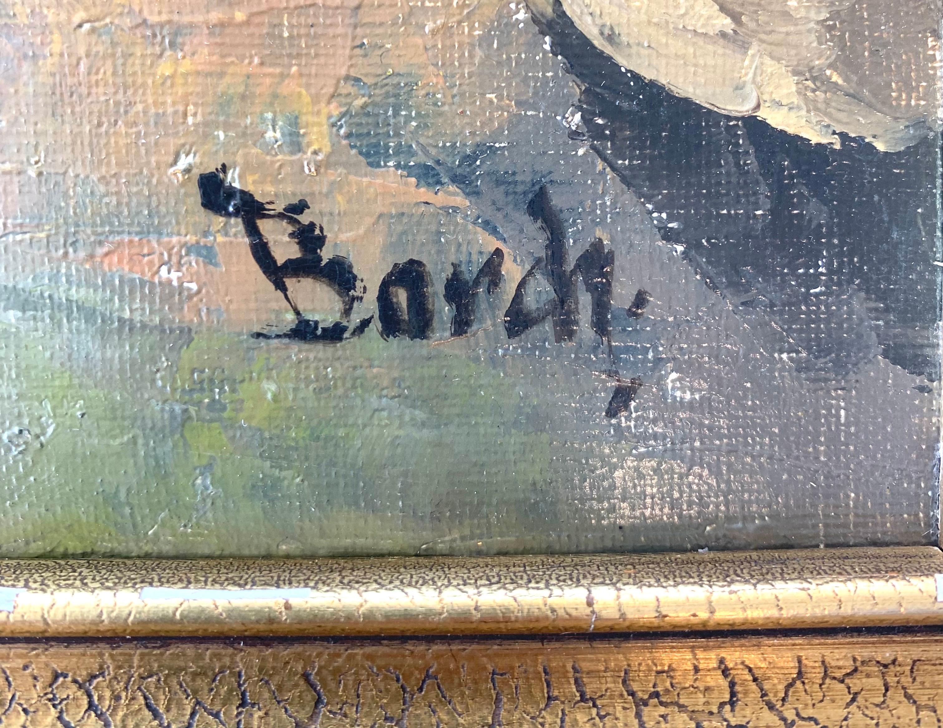 Peinture d'intérieur ancienne originale du début du 20e siècle de O. V. I. Borch du Danemark en vente 3
