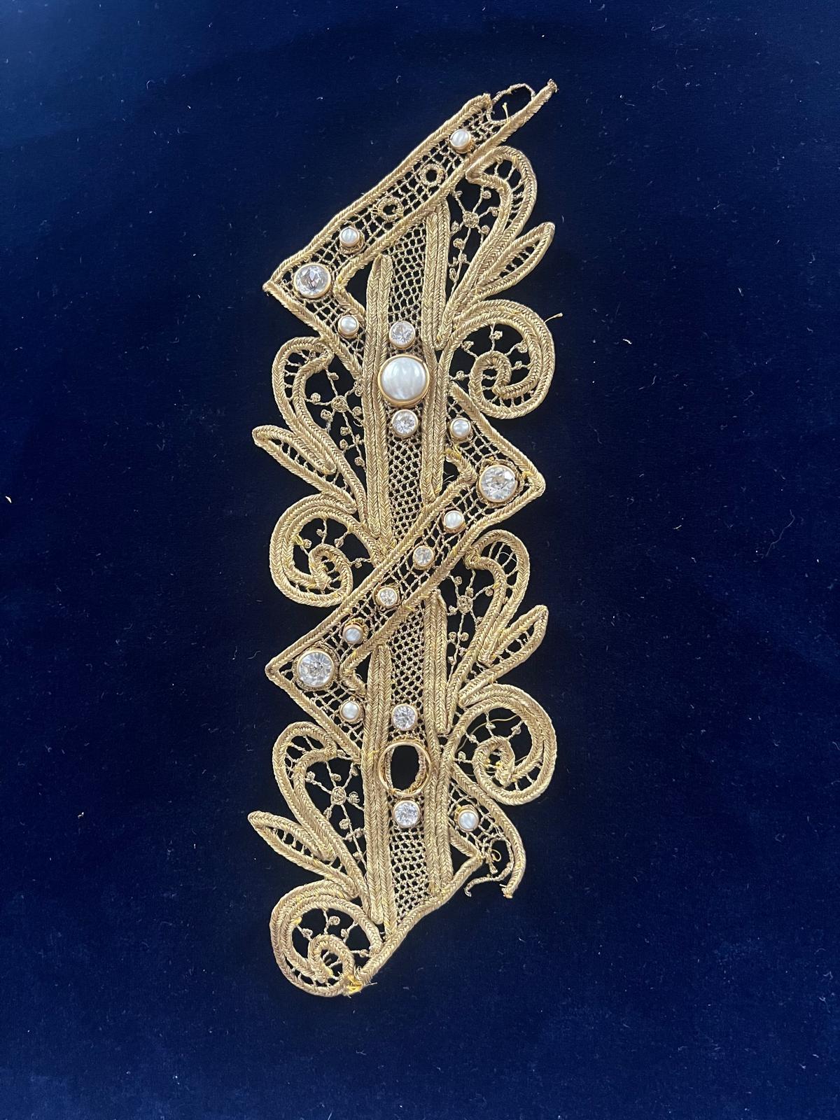 Antique Original Embroidery Textile from Sarah Bernhardt Paris 1880 For Sale 5
