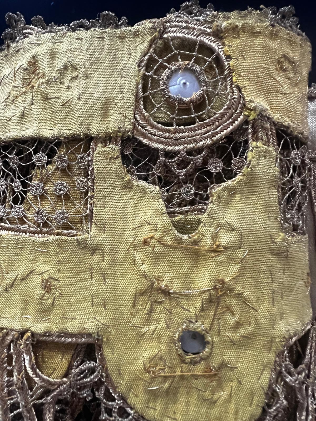 19th Century Antique Original Embroidery Textile from Sarah Bernhardt Paris 1880 For Sale