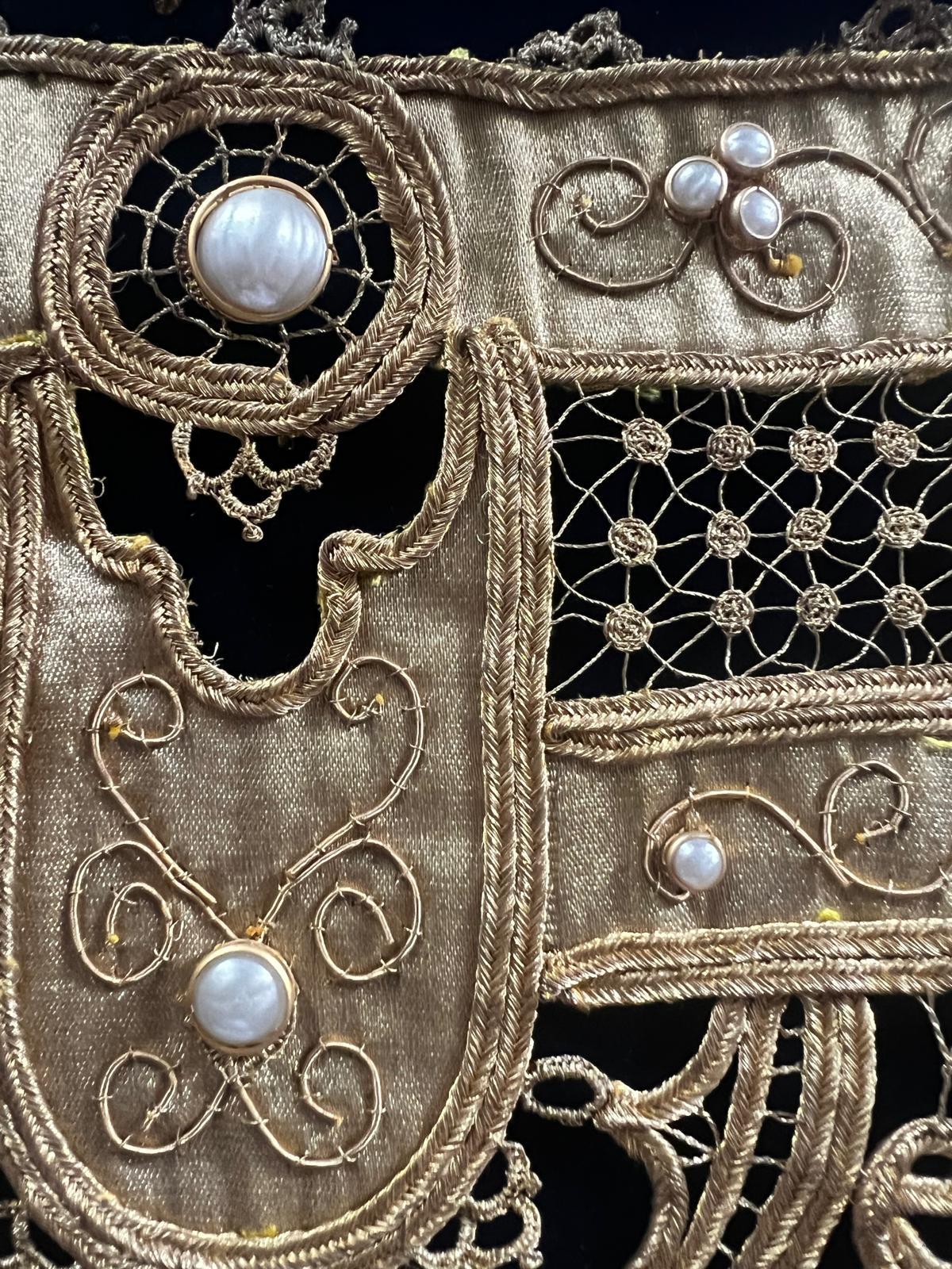 Antique Original Embroidery Textile from Sarah Bernhardt Paris 1880 For Sale 1