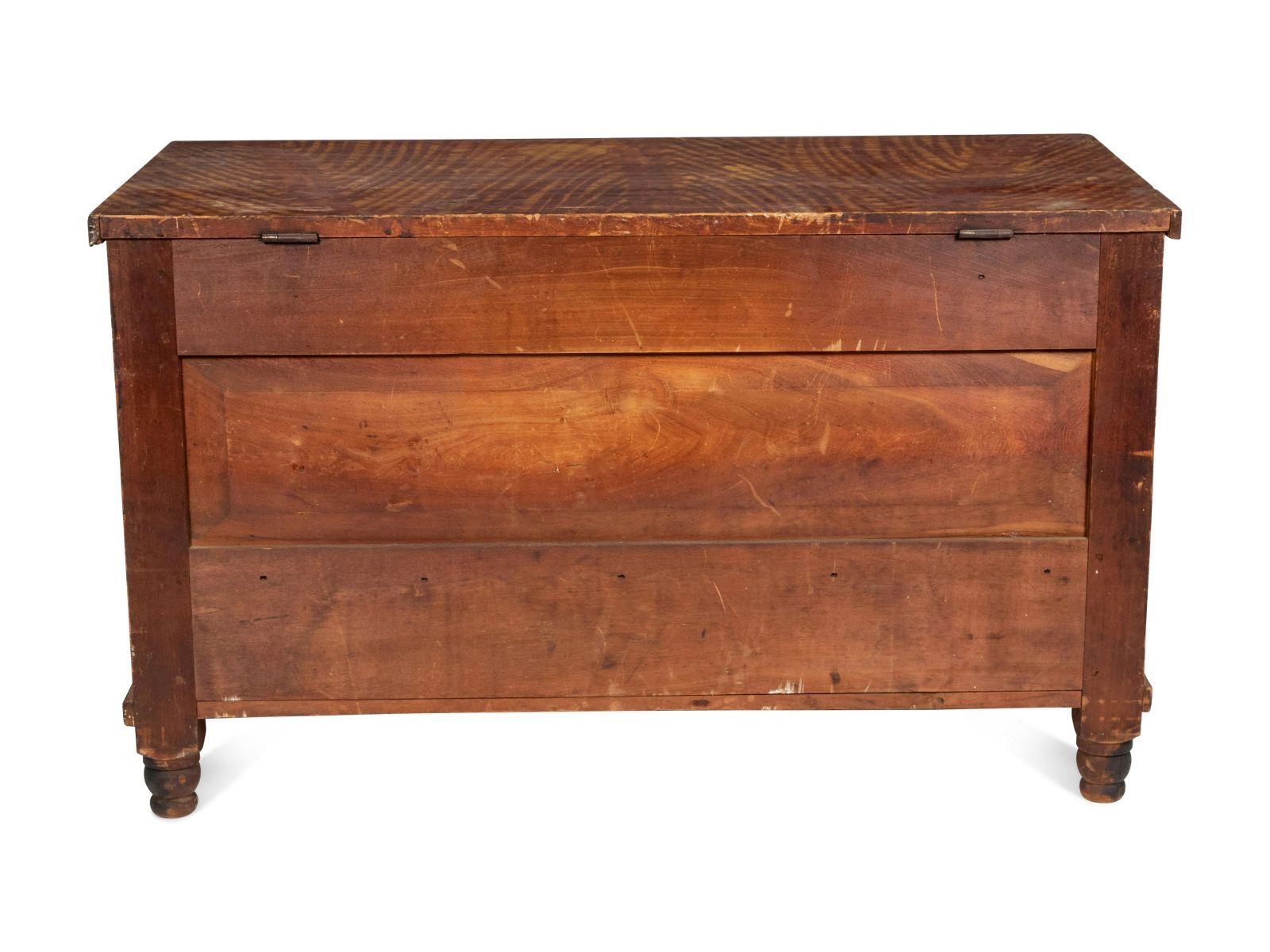 Hand-Crafted Antique Original Faux Grain Painted Two Drawer Blanket Chest For Sale
