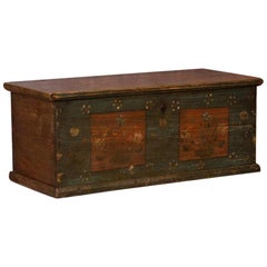 Antique Original Folk Art Painted Trunk from Romania