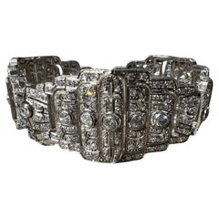 Antikes Original französisches Art-Deco-Armband aus Platin und Diamanten im Art-déco-Stil 