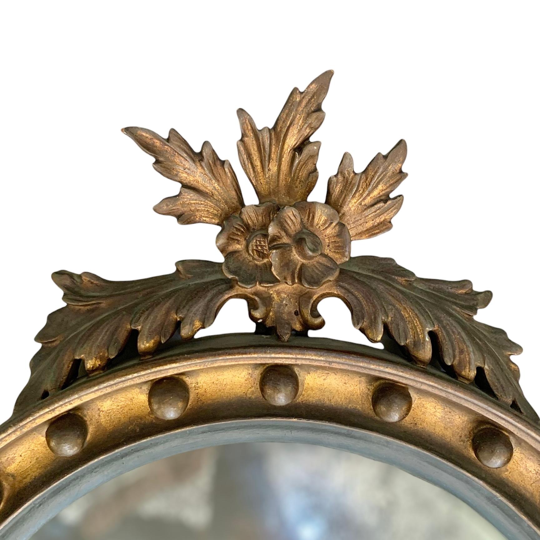 Antike Original Französisch neoklassischen Runde vergoldet Wood Mirror (19. Jahrhundert) im Angebot