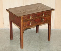 ANTIQUE ORIGINAL GEORGE III RED LACQUER & GILT JAPANNED SiDE TABLE CIRCA 1760