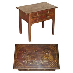 ECHTES ORIGINAL GEORGE III. ROTES LACKIEREN & VERGoldETES JAPANNED SiDE TABLE CIRCA 1760