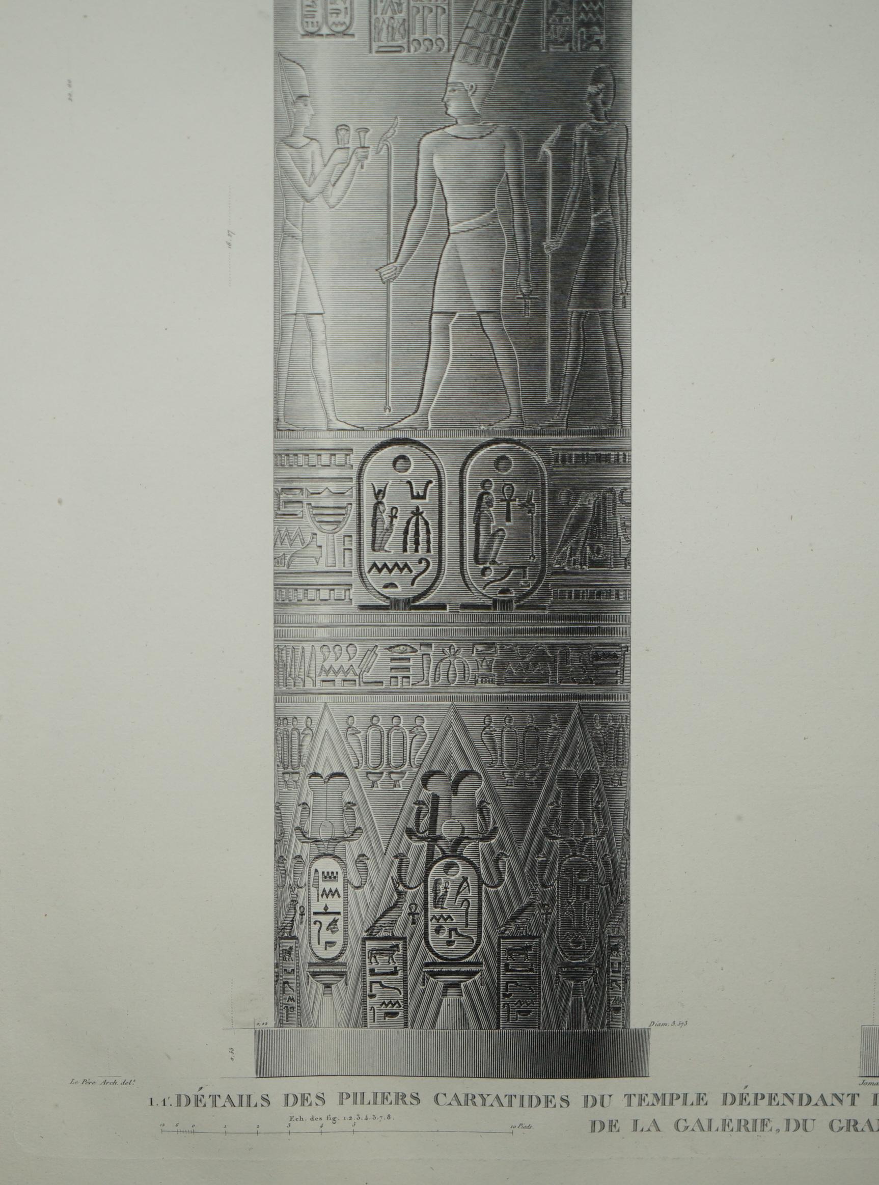 ANTIQUE ORIGINAL GRAN TOUR PARIS 1829 VOL 3 PL.30 PRiNTO DI THEBES KARNAK EGITTO in vendita 3