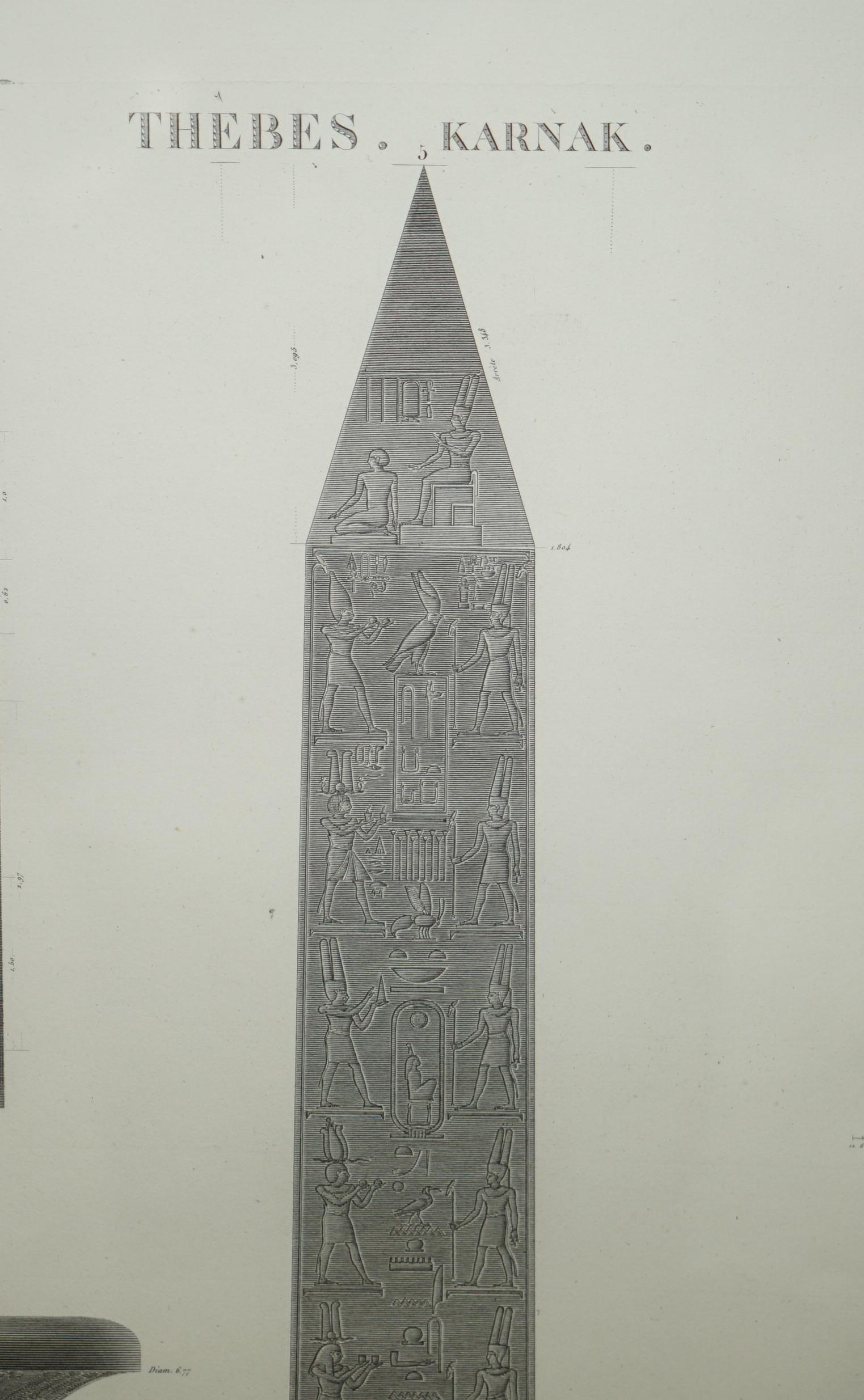 ANTIQUE ORIGINAL GRAN TOUR PARIS 1829 VOL 3 PL.30 PRiNTO DI THEBES KARNAK EGITTO in vendita 5