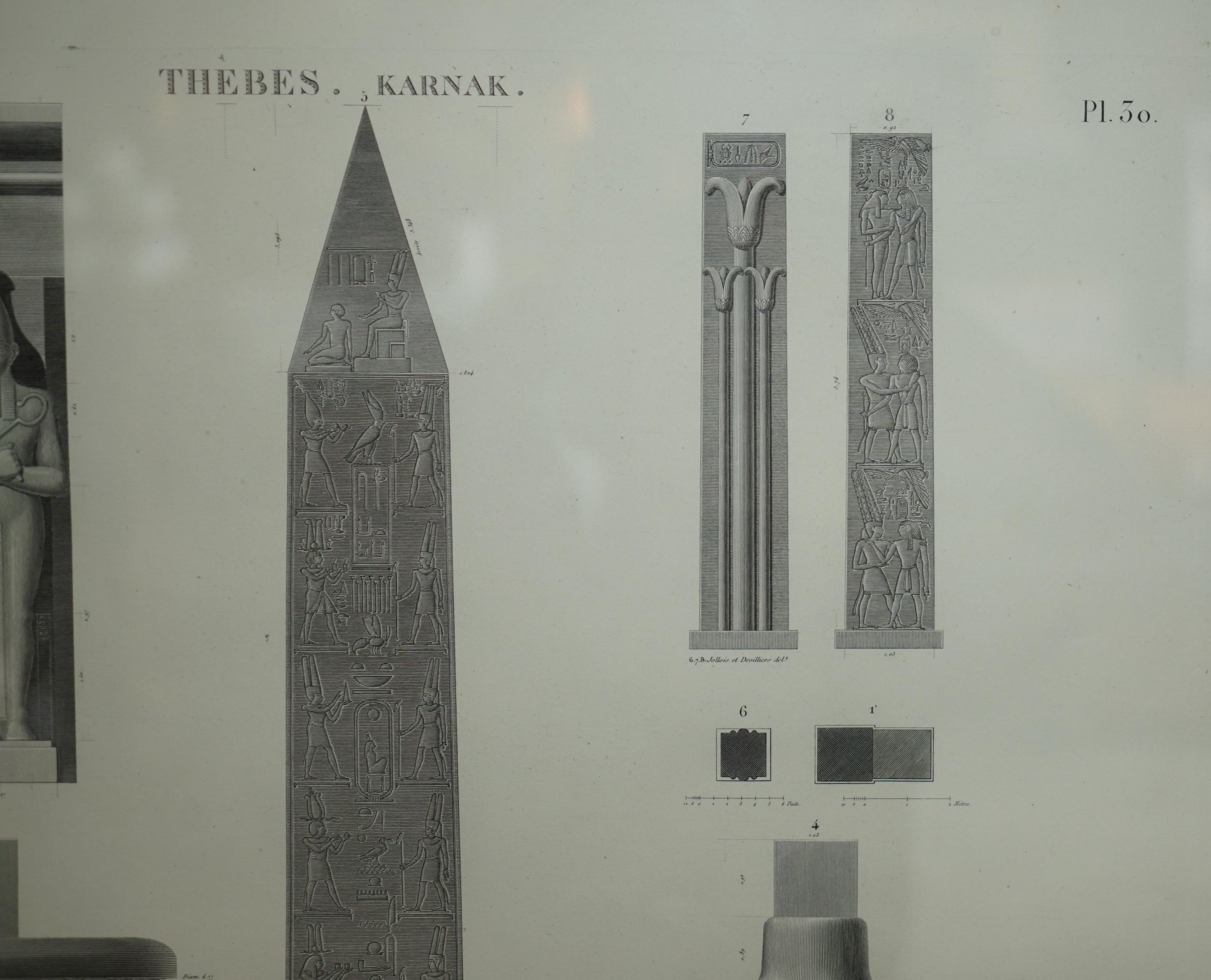Grand Tour ANTIQUE ORIGINAL GRAN TOUR PARIS 1829 VOL 3 PL.30 PRiNTO DI THEBES KARNAK EGITTO in vendita