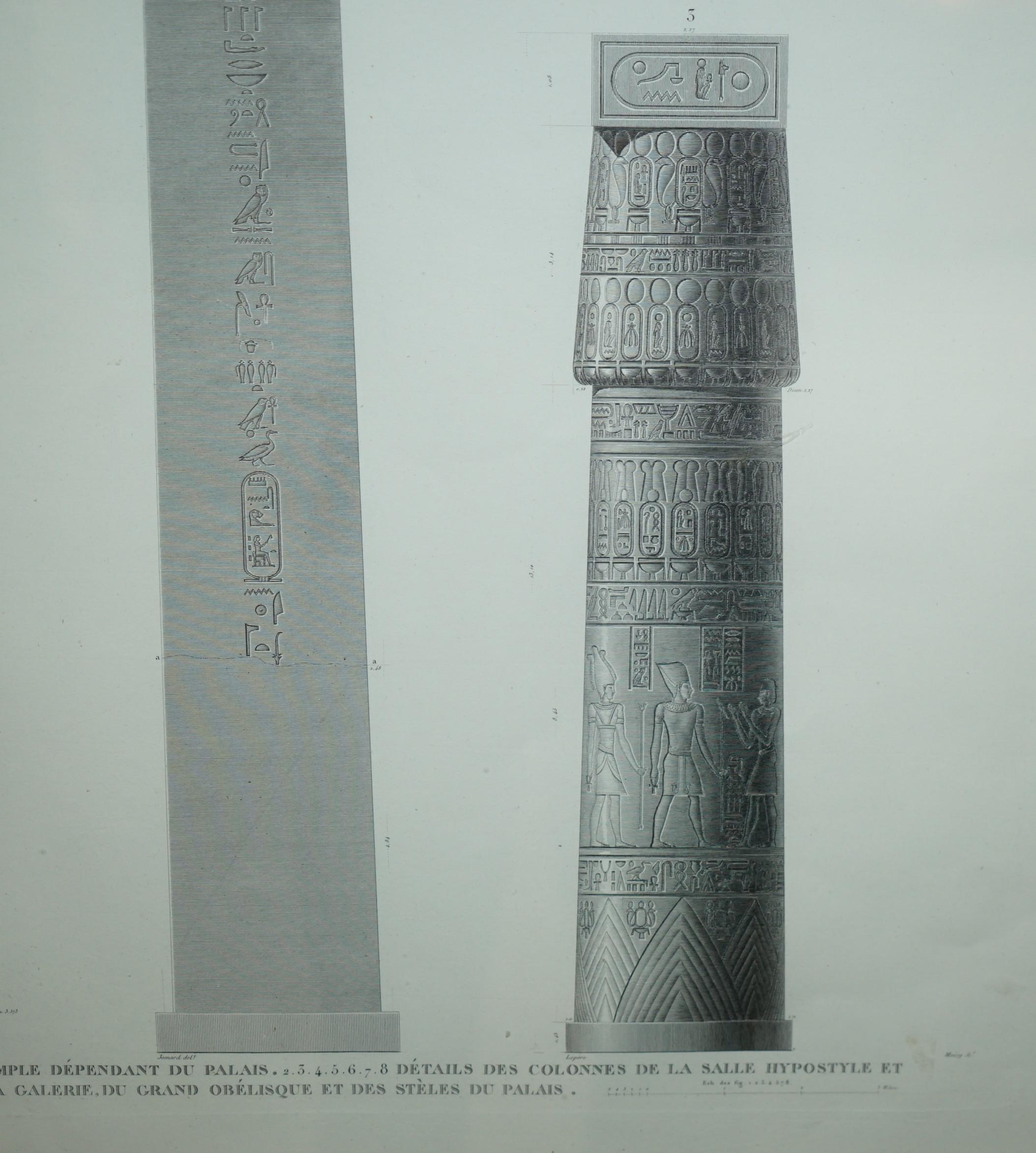 Fatto a mano ANTIQUE ORIGINAL GRAN TOUR PARIS 1829 VOL 3 PL.30 PRiNTO DI THEBES KARNAK EGITTO in vendita
