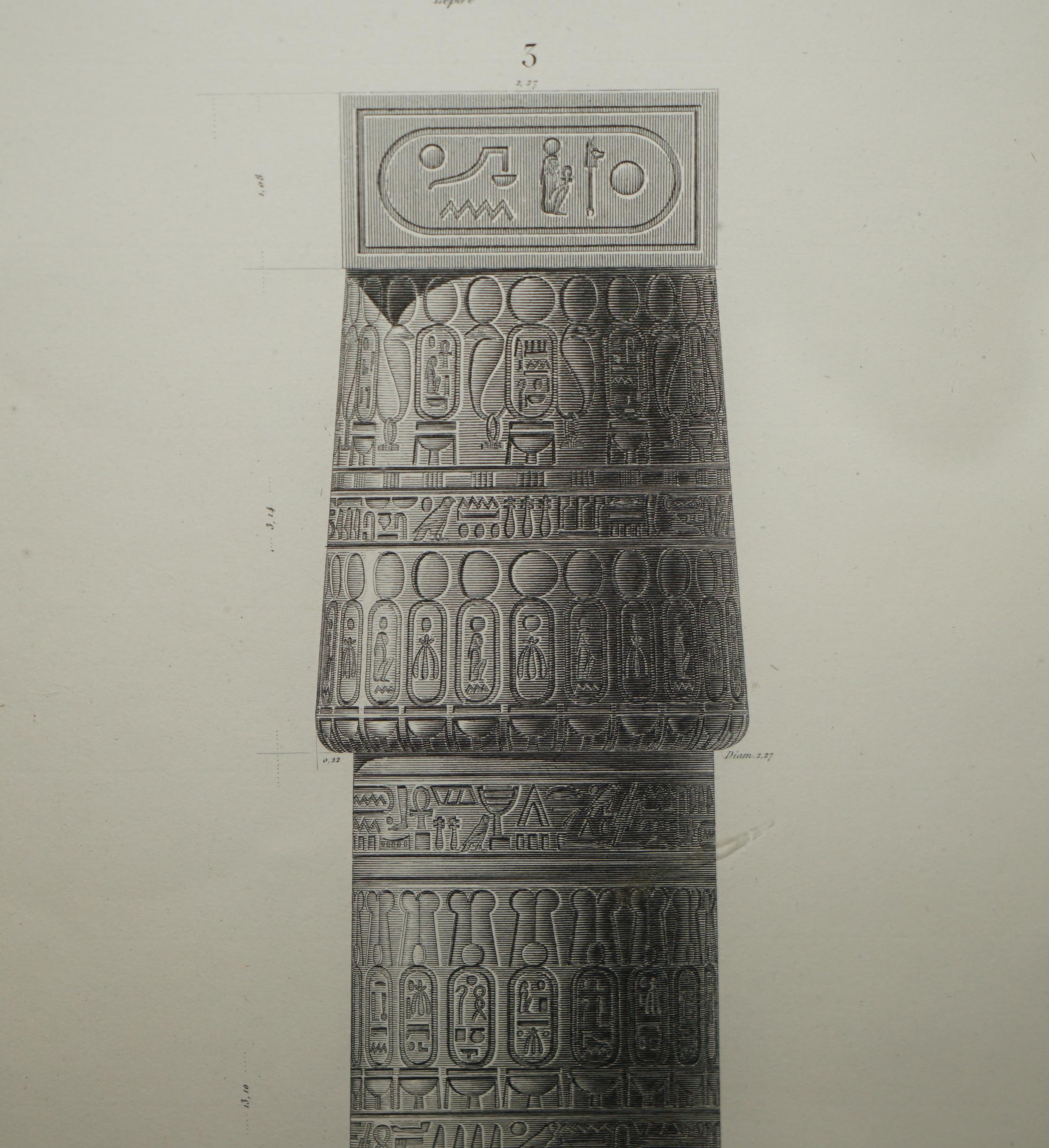 ANTIQUE ORIGINAL GRAN TOUR PARIS 1829 VOL 3 PL.30 PRiNTO DI THEBES KARNAK EGITTO In condizioni buone in vendita a West Sussex, Pulborough