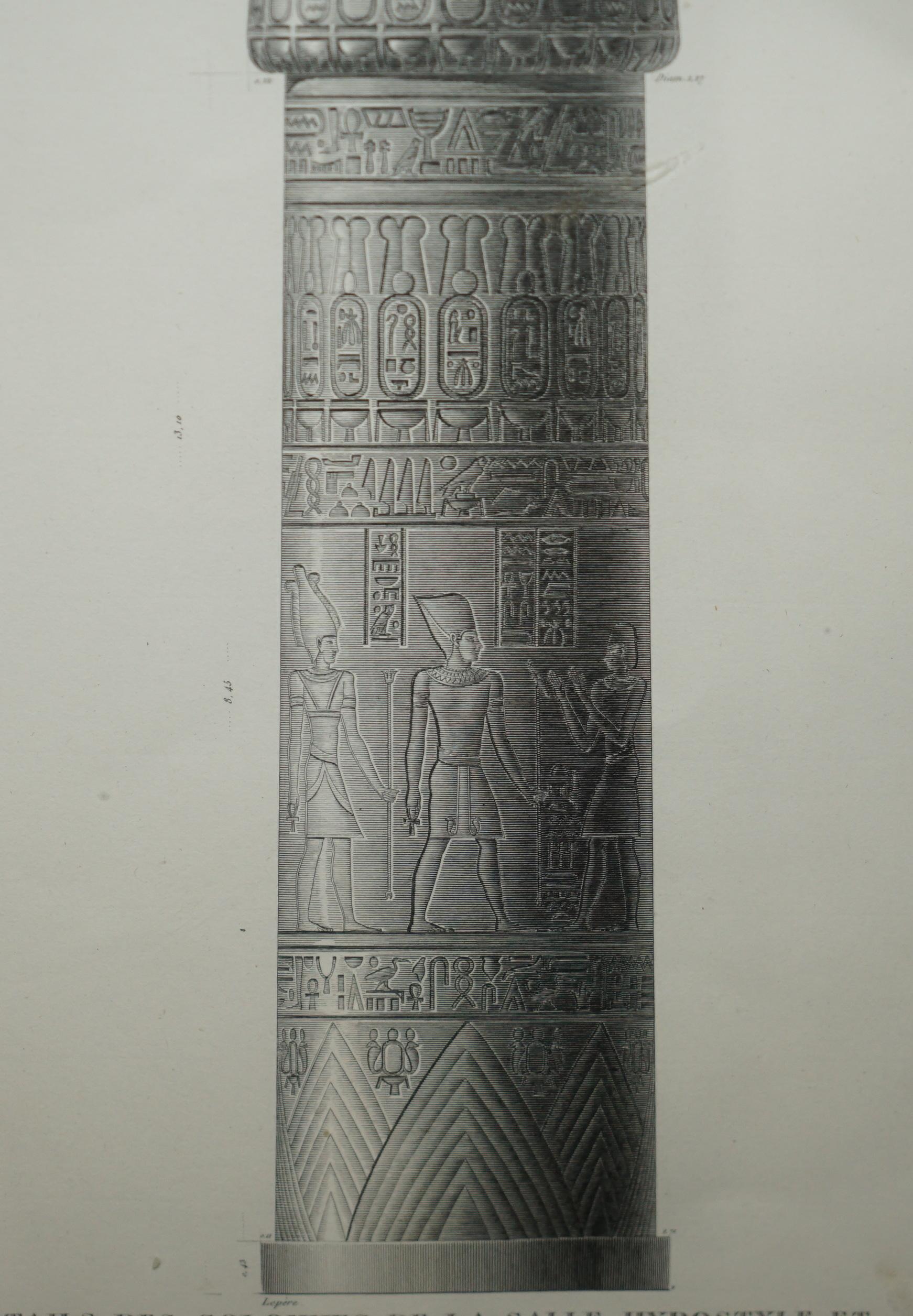 Inizio XIX secolo ANTIQUE ORIGINAL GRAN TOUR PARIS 1829 VOL 3 PL.30 PRiNTO DI THEBES KARNAK EGITTO in vendita