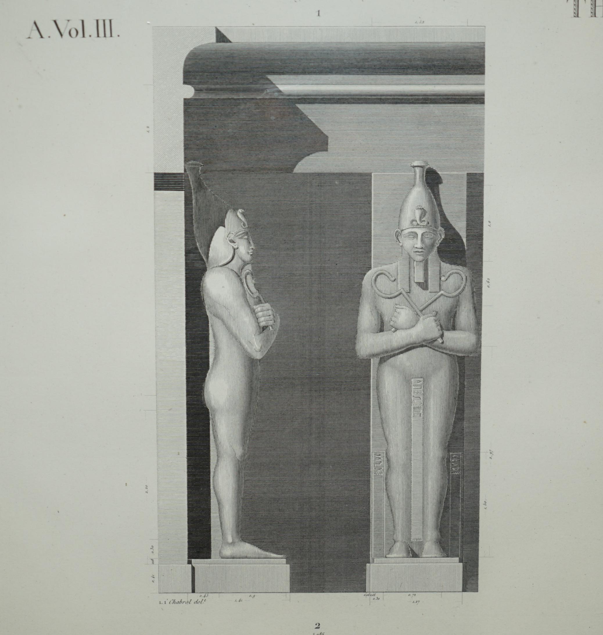 Carta ANTIQUE ORIGINAL GRAN TOUR PARIS 1829 VOL 3 PL.30 PRiNTO DI THEBES KARNAK EGITTO in vendita