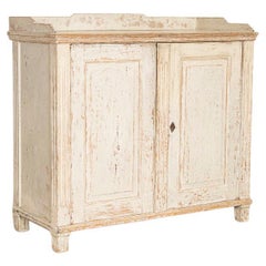 Antique Original Gray Painted Sideboard Cabinet from Sweden