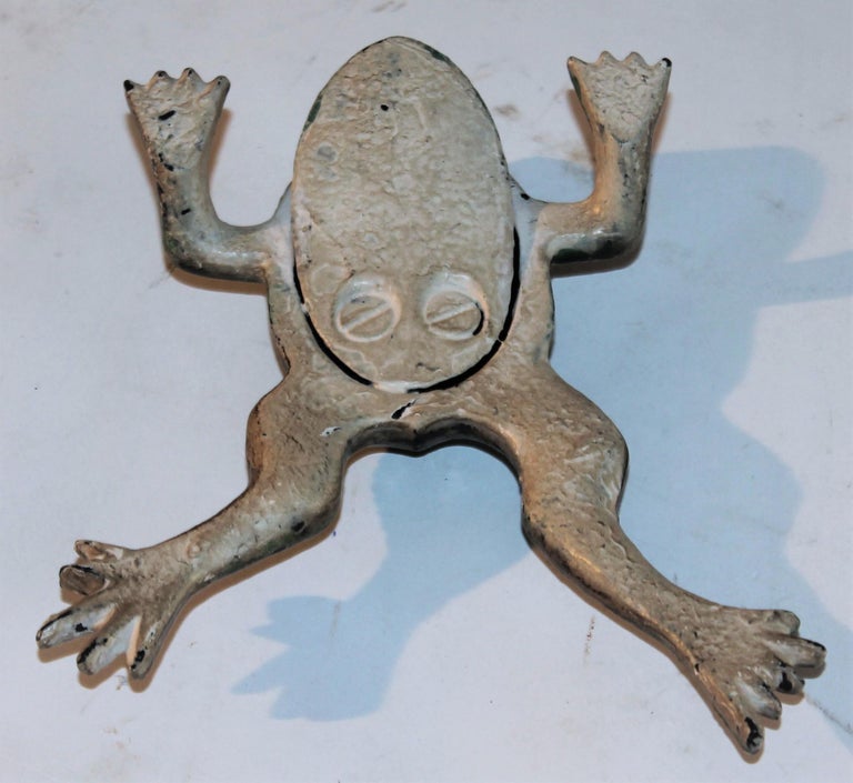 Adirondack Antique Original Green Painted Iron Frog For Sale