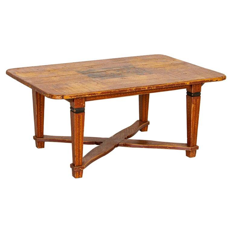 Antique Original Hand Painted Coffee Table from Hungary at 1stDibs