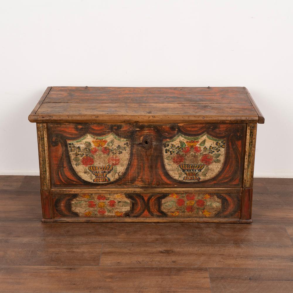 Antique Original Hand Painted Folk Art Trunk from Hungary circa 1860 ...